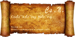 Csákány Nóra névjegykártya